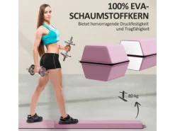 SPORTNOW Fitnessgeräte|Sportgeräte|Schwebebalken Kunststoff Polyester Rosa 236L x 15B x 6,5H cm