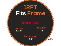 SPORTNOW Trampoline|Trampolin-Sprungtuch Kunststoff Orange Schwarz 323L x 323B x 1H cm