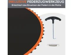 SPORTNOW Trampoline|Trampolin-Sprungtuch Kunststoff Orange Schwarz 323L x 323B x 1H cm