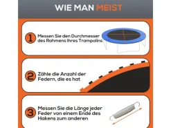 SPORTNOW Trampoline|Trampolin-Sprungtuch Kunststoff Orange Schwarz 323L x 323B x 1H cm