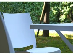 Balkonmöbel|Stapelstuhl London aus Kunststoff u. Fiberglass Matt Weiss 83 cm x 43 cm x 55cm