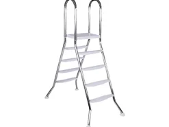 Steinbach Wassersport|Aufstellbeckenleiter Edelstahl 4 + 4 Stufen f. Beckenhöhe 120 - 135 cm