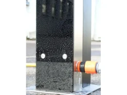 Exquisit Solardusche aus Edelstahl mit Glasfront*Summer Fun Hot