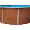 Summer Fun Aufstellpools|Stahlwand-Pool Set Holz-Dekor RIMINI Aufstellb. rund Ø 350 x 120cm