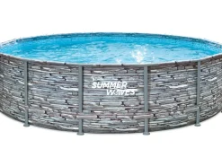 Summer Waves Aufstellpools|Aufstellpool Elite Frame Steinoptik Grau Ø 427 cm x 107 cm