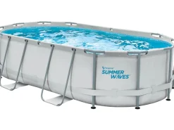 Metallrahmen Aufstellpool-Set ActivFrame 424x250x100cm Oval Grau*Summer Waves Online