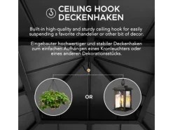 Gazebo Kaps aus Zedernholz 330 cm x 330 cm Anthrazit*Sunjoy Discount