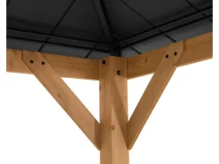 Gazebo Kaps aus Zedernholz 330 cm x 330 cm Anthrazit*Sunjoy Discount