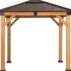 Sunjoy Gartenlauben|Gazebo Rapi Zedernholz 273 cm x 273 cm Braun