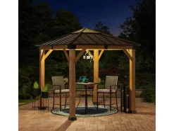 Sunjoy Gartenlauben|Gazebo Rapi Zedernholz 273 cm x 273 cm Braun