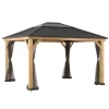 Zedernholz Gazebo Netz 335 cm x 393 cm Khaki*Sunjoy Online