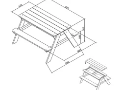 Dave Sand & Wasser Picknicktisch 89 x 89 x 51 cm*Sunny Clearance