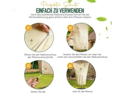 Weitere Gartenhelfer|Gartenvliese|Sunny-Tree Winterschutz für Pflanzen und Bäume  Frostschutz  Frostschutzhaube Langlebiges Material  Beige 240 cm x 200 cm