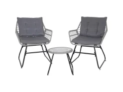 Amalfi Rattan Sitzgruppe Outdoor Gartenlounge 2 Personen Balkonset Hell*SVITA Discount