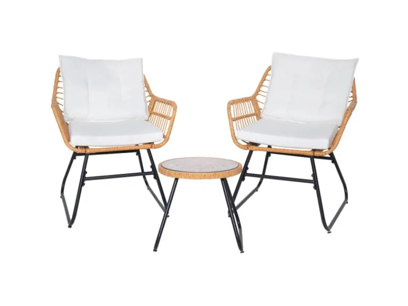 Amalfi Rattan Sitzgruppe Outdoor Gartenlounge 2 Personen Balkonset*SVITA Sale