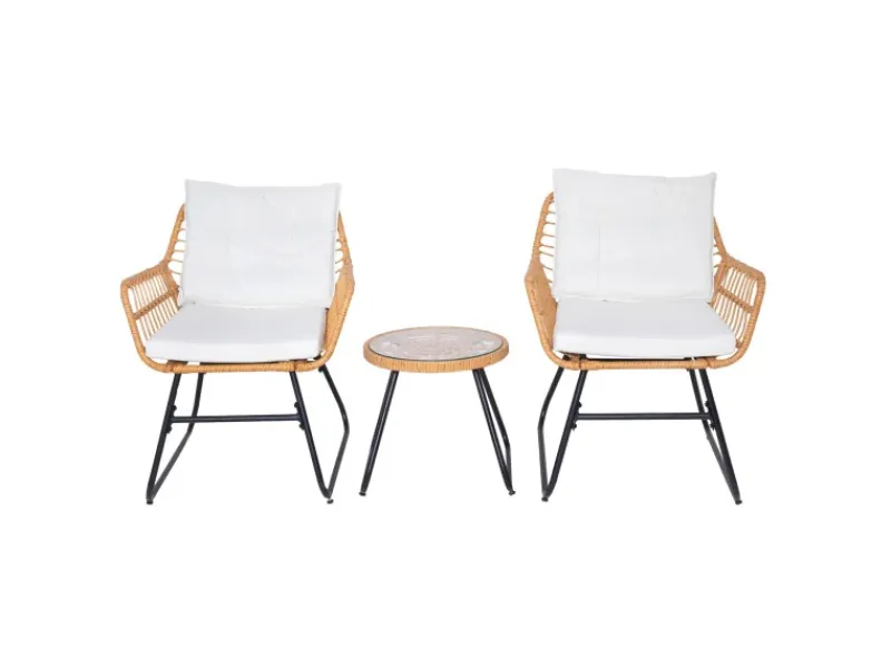 Amalfi Rattan Sitzgruppe Outdoor Gartenlounge 2 Personen Balkonset*SVITA Sale