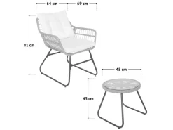 Amalfi Rattan Sitzgruppe Outdoor Gartenlounge 2 Personen Balkonset*SVITA Sale