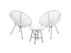 SVITA Balkonmöbel|Lounge-Gartenmöbel|Bali Balkon Möbel Set Lounge Garnitur Relax Egg-Chair Flecht-Design