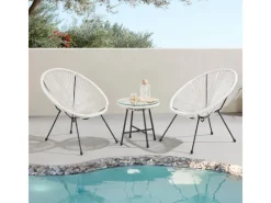 SVITA Balkonmöbel|Lounge-Gartenmöbel|Bali Balkon Möbel Set Lounge Garnitur Relax Egg-Chair Flecht-Design