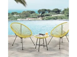 SVITA Lounge-Gartenmöbel|Bali Balkon Möbel Set Lounge Garnitur Relax Egg-Chair Flecht-Design