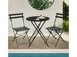 Berlin Balkonmöbel Bistroset Stuhl Tisch Garten Bistro Cafe Metall Klappmöbel*SVITA Sale