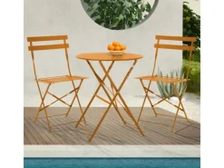 SVITA Gartenmöbel-Sets|Balkonmöbel|Berlin Balkonmöbel Bistroset Stuhl Tisch Garten Bistro Cafe Metall Klappmöbel