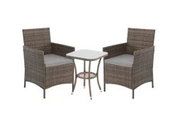 SVITA Lounge-Gartenmöbel|Gartenmöbel-Sets|Brooklyn Bistro Gartenmöbelset 3-tlg. Rattan Outdoor Gartenlounge