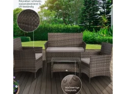 Brooklyn Polyrattan Sitzgruppe Lounge Gartenmöbel Set*SVITA Online