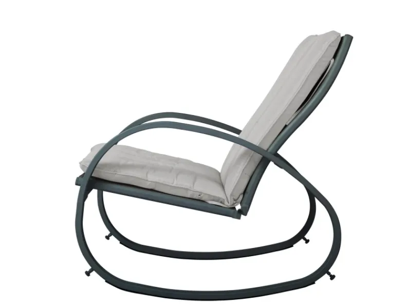 SVITA Gartenstühle|Eiby Deluxe Schaukelstuhl Schaukelsessel Outdoor Armlehne