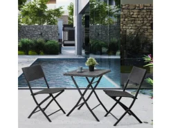 Lima Bistroset 3-teilig 2 Stühle 1 Tisch Balkonset Klappbar*SVITA Clearance