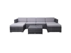 SVITA Lounge-Gartenmöbel|Lugano Polyrattan Lounge Gartenmöbel Set Gartenlounge Gartensofa