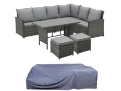Monroe Garten-Lounge Set Abdeckhaube Polyrattan Lounge-Möbel Sitzgruppe*SVITA Best