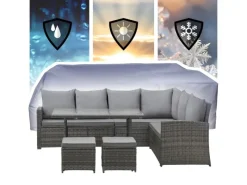 Monroe Garten-Lounge Set Abdeckhaube Polyrattan Lounge-Möbel Sitzgruppe*SVITA Best