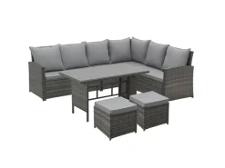 SVITA Lounge-Gartenmöbel|Monroe Garten-Lounge Set Polyrattan Lounge-Möbel Sitzgruppe