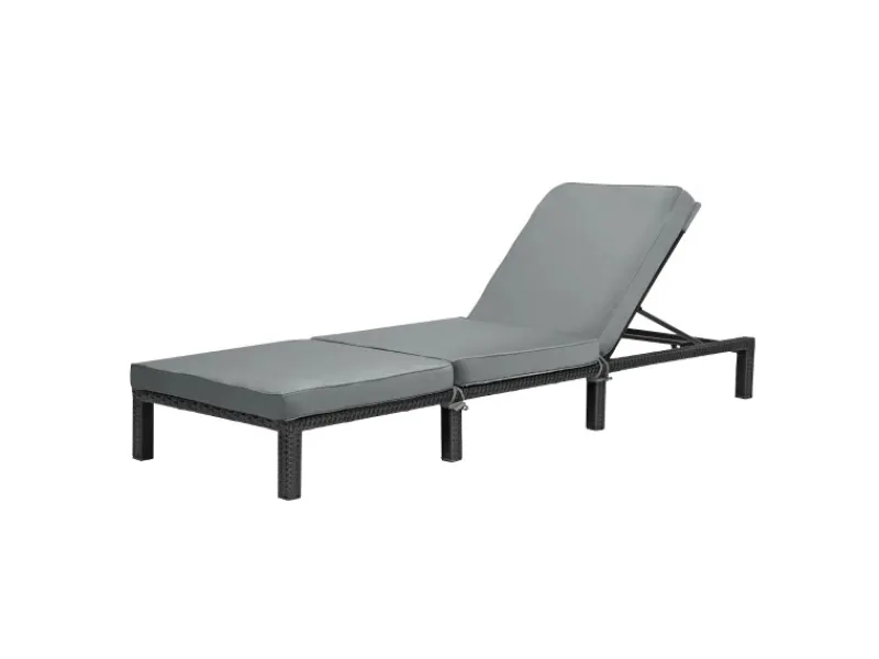 Peach Gartenliege mit Polster Klappbar Polyrattan*SVITA Hot