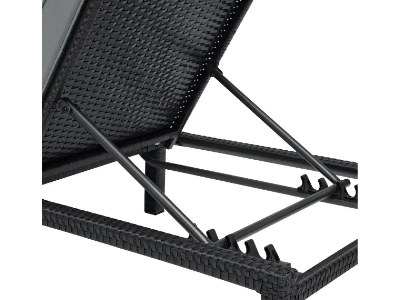 Peach Gartenliege mit Polster Klappbar Polyrattan*SVITA Hot