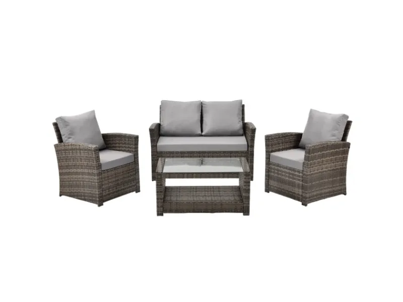 Roma Polyrattan Set Sitzgruppe Lounge Tisch Garnitur Gartenmöbel*SVITA Discount