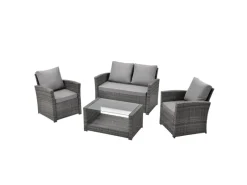 Roma Polyrattan Set Sitzgruppe Lounge Tisch Garnitur Gartenmöbel*SVITA Hot