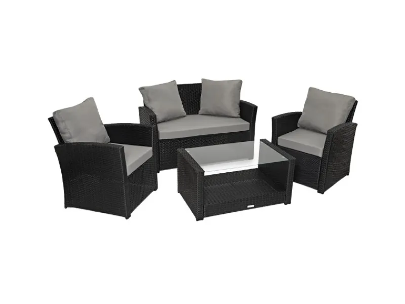 SVITA Lounge-Gartenmöbel|Gartenmöbel-Sets|Roma Polyrattan Set Sitzgruppe Lounge Tisch Garnitur Gartenmöbel