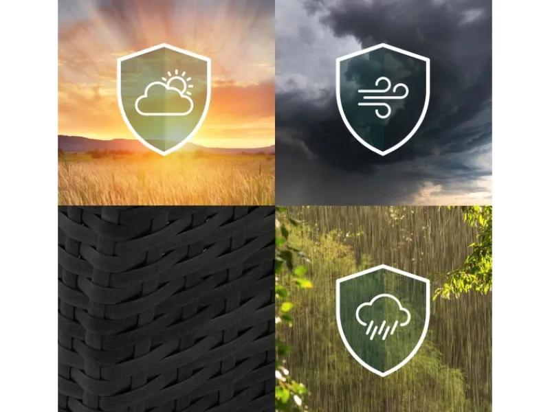 SVITA Lounge-Gartenmöbel|Gartenmöbel-Sets|Roma Polyrattan Set Sitzgruppe Lounge Tisch Garnitur Gartenmöbel