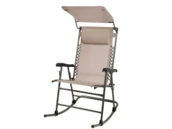 SVITA Gartenstühle|Schaukelstuhl Faltbar Outdoor Mit Sonnenschutz Kopfstütze Armlehne