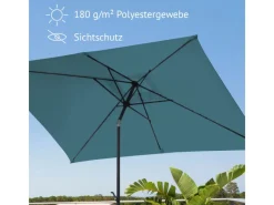 Sonnenschirm 3x2m Balkonschirm Rechteckig Mit Sonnenschutz Matt*SVITA New