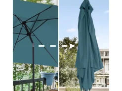 Sonnenschirm 3x2m Balkonschirm Rechteckig Mit Sonnenschutz Matt*SVITA New