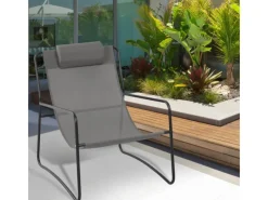 SVITA Balkonmöbel|Sonnenliegen|Sveio 2er Set Outdoor Relaxsessel Gartenstuhl Mit Kissen Liegestuhl