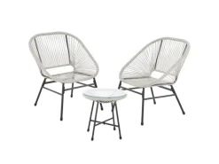 Tulum Balkon-Möbel 3-tlg. Garten-Möbel Set Balkonstühle Mit Tisch*SVITA Clearance