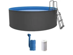swim & fun Aufstellpools|Swim&Fun Santorini Family Aufstellpool Rund Ø 350 x 90 cm Weiß Familienpool