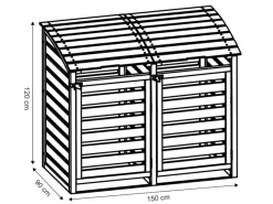 Tetzner und Jentzsch Mülltonnenboxen|T & J Mülltonnenbox Henri für 2 Tonnen Holz imprägniert
