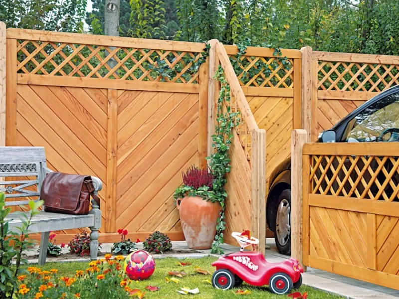 Tetzner und Jentzsch Balkonsichtschutz|T & J Sichtschutzzaun Skagen-Serie Lärche 90 x 180 cm