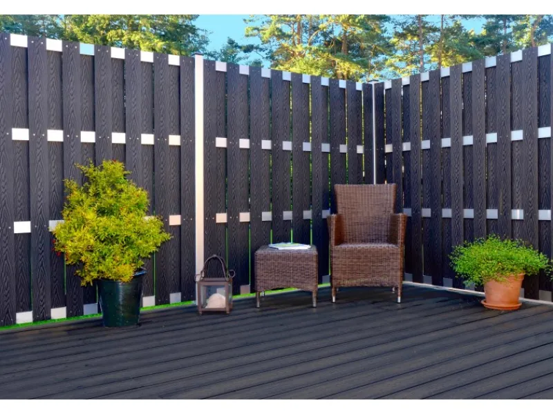 T & J WPC-Sichtschutzzaun Dalian Alu/Anthrazit gebürstet 180 x 180 cm*Tetzner und Jentzsch Online