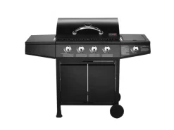 TAINO Gasgrills|Basic 4+1 Gasgrill Set Haube Regler BBQ Grillwagen 4 Edelstahl Brenner Seitenkocher TÜV Grill